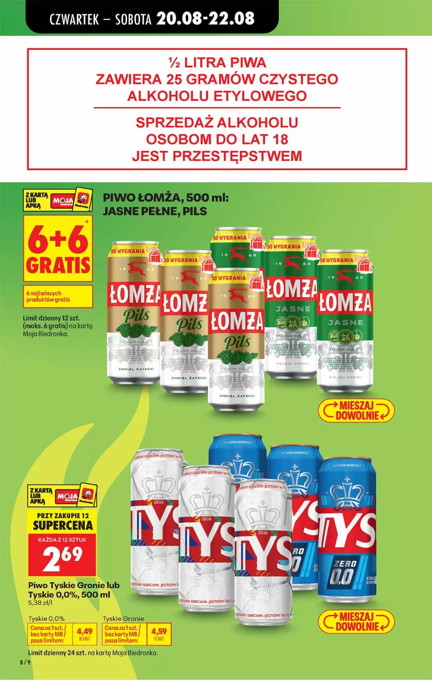 Gazetka promocyjna Biedronka - Od Czwartku - ważna 20.08 do 26.08.2026 - strona 8 - produkty: BIC, Gra, Piwa, Piwo, Tyskie