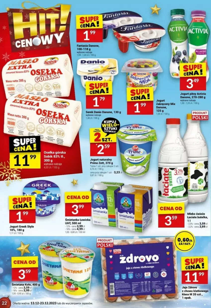 Gazetka promocyjna Twoj Market - ważna 13.12 do 19.12.2023 - strona 15 - produkty: Danio, Danone, Fa, Fanta, Jaja, Jogurt, Jogurt naturalny, Mleko, Pur, Ser, Serek, Zott