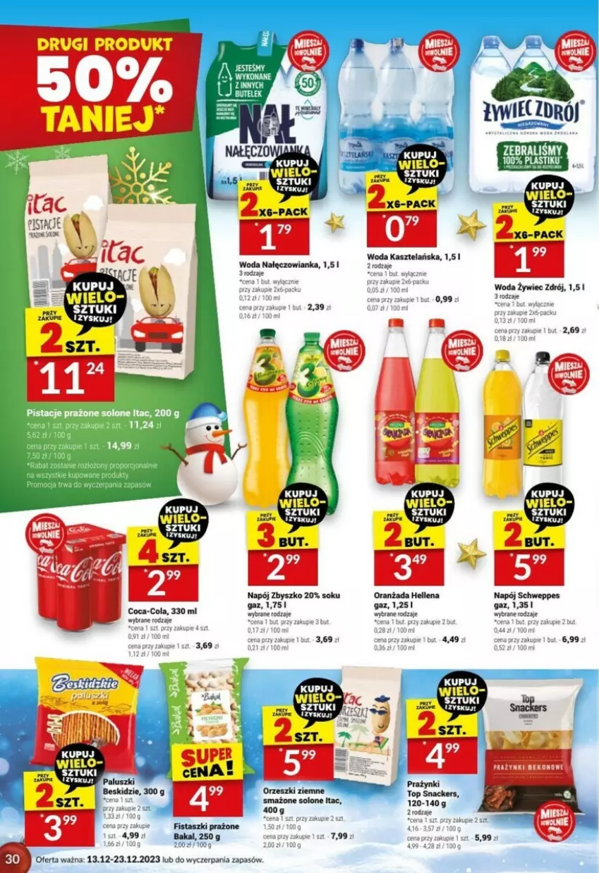 Gazetka promocyjna Twoj Market - ważna 13.12 do 19.12.2023 - strona 24 - produkty: Beko, Coca-Cola, Hellena, Nałęczowianka, Napój, Oranżada, Orzeszki, Orzeszki ziemne, Schweppes, Ser, Sok, Woda