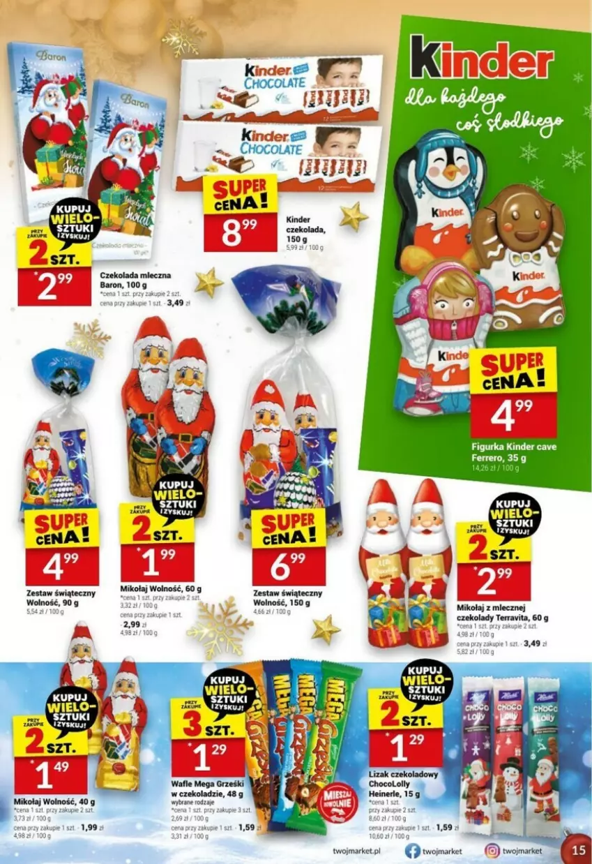 Gazetka promocyjna Twoj Market - ważna 13.12 do 19.12.2023 - strona 7 - produkty: Czekolada, Czekolada mleczna, Kinder