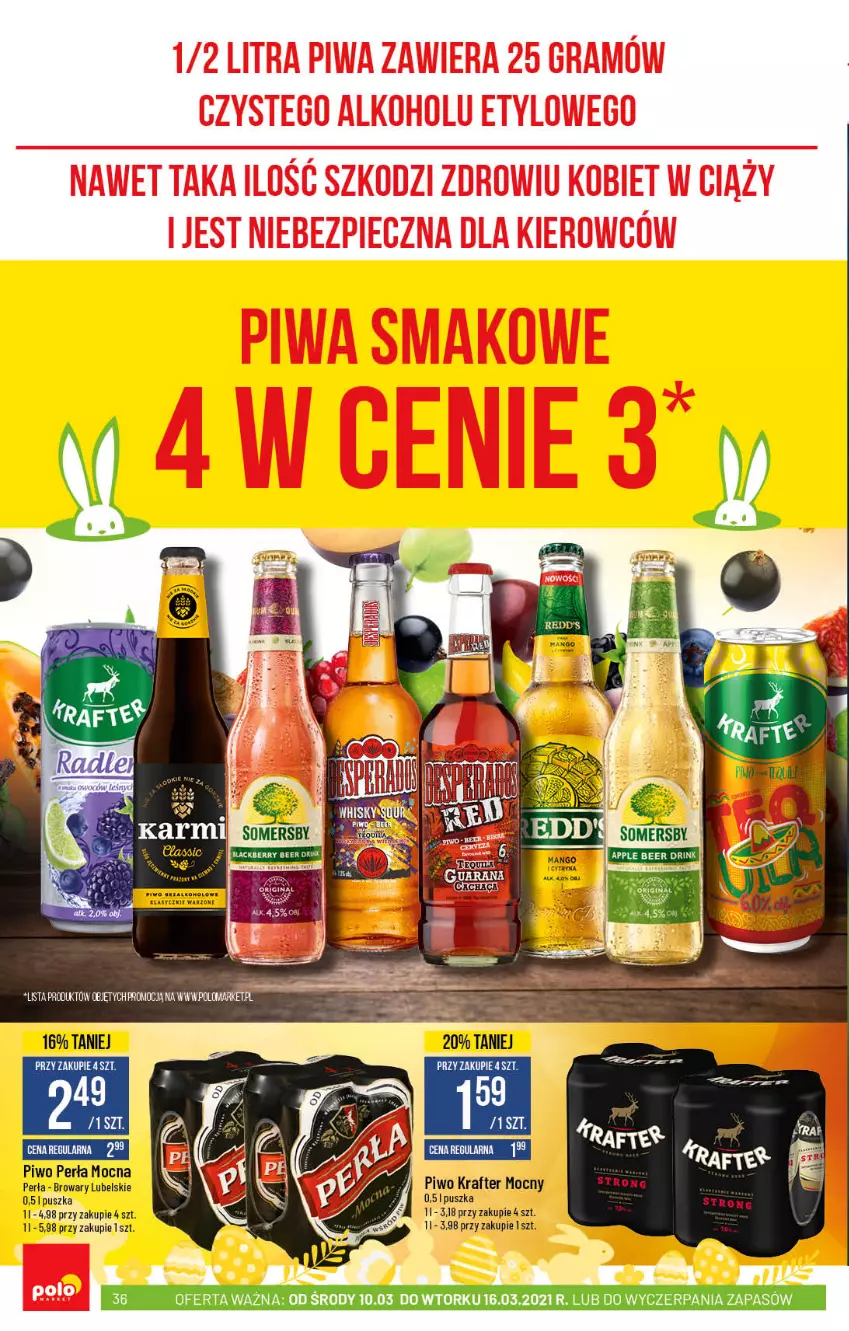 Gazetka promocyjna PoloMarket - Gazetka promocyjna  r - ważna 10.03 do 16.03.2021 - strona 36 - produkty: Perła, Piwo, Redd's, Somersby