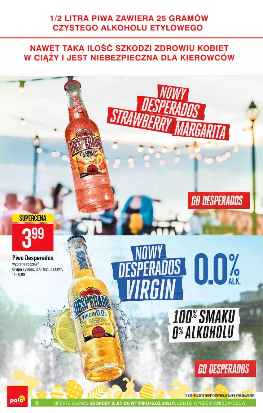 Gazetka promocyjna PoloMarket - Gazetka promocyjna  r - ważna 10.03 do 16.03.2021 - strona 38 - produkty: Desperados, Gra, Piec, Piwa, Piwo, Ser