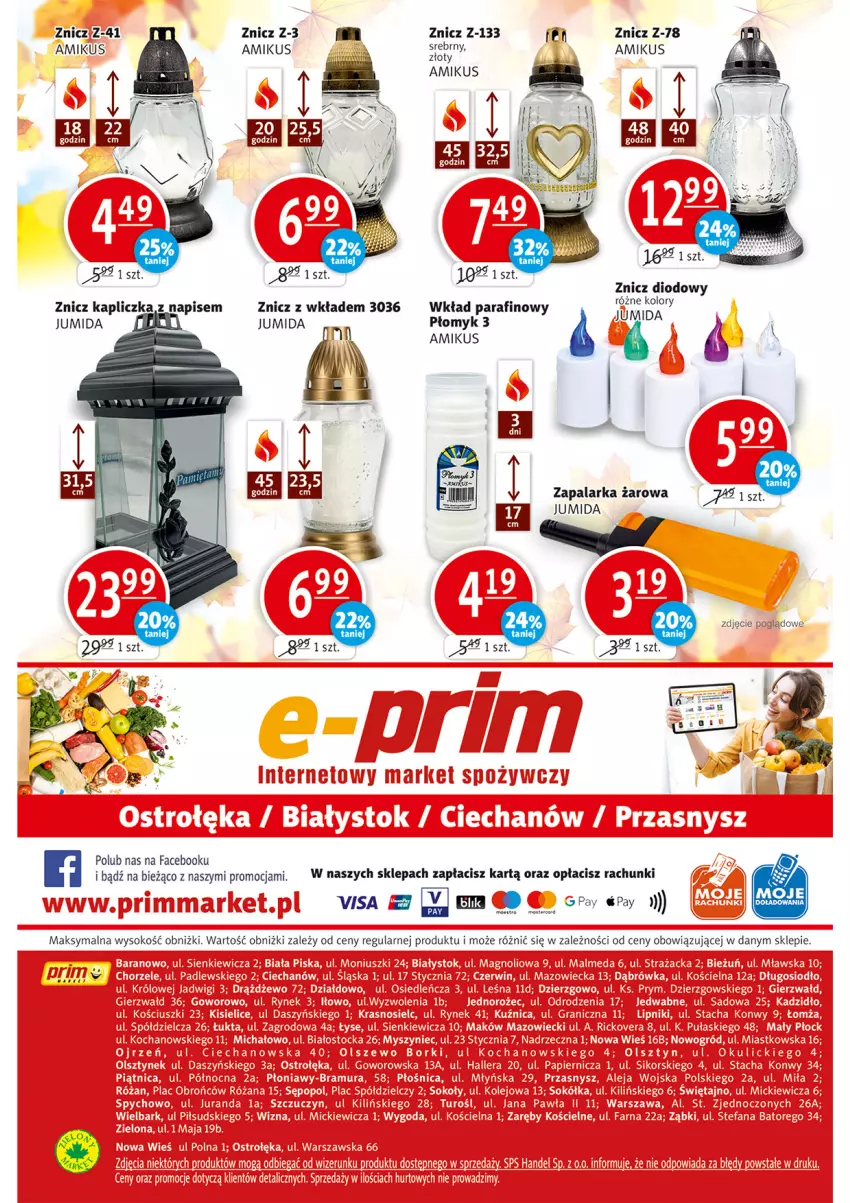 Gazetka promocyjna Prim Market - ważna 13.10 do 19.10.2022 - strona 16 - produkty: Fa, Sok, Zapalarka, Znicz