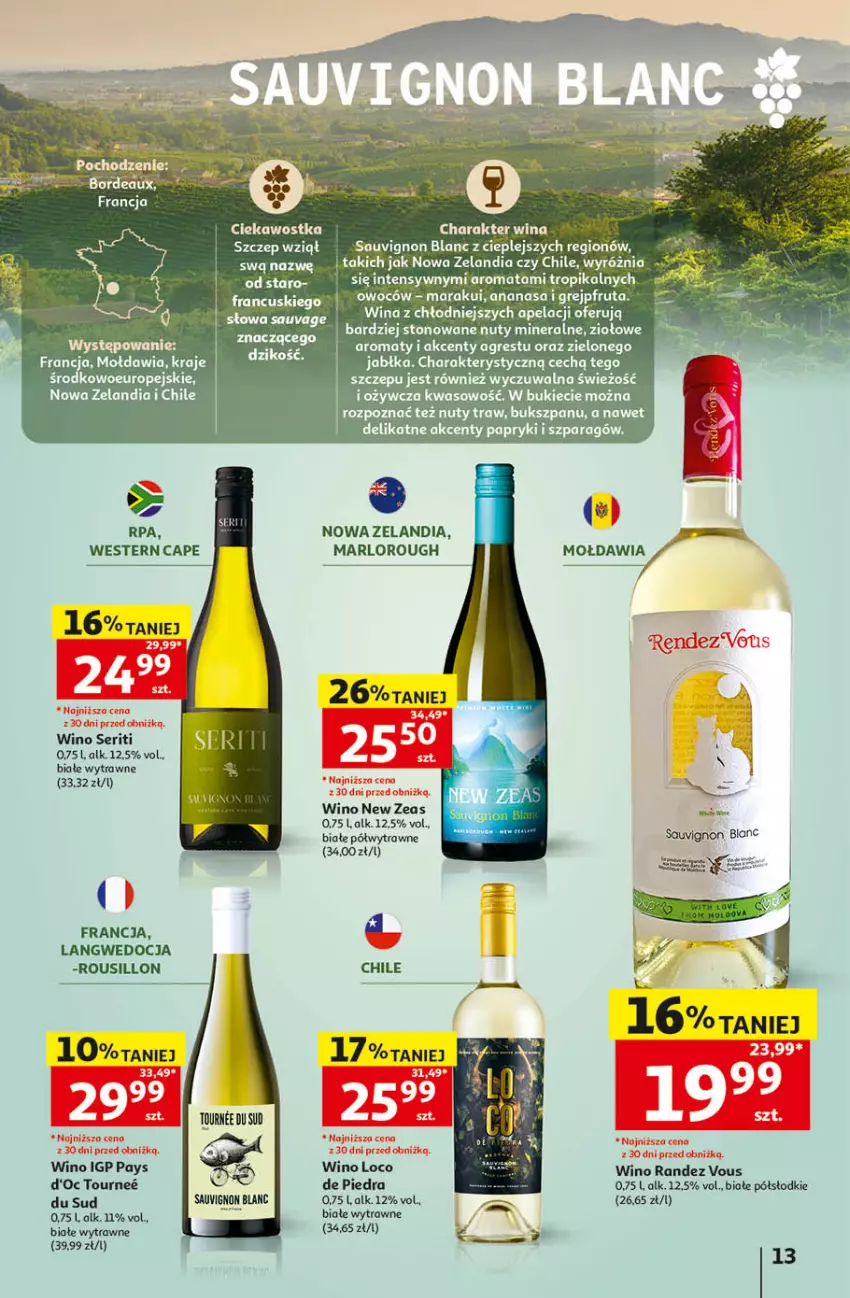 Gazetka promocyjna Auchan - Katalog Wino Hipermarket - ważna 05.10 do 31.10.2026 - strona 13 - produkty: Ananas, Dell, Grejpfrut, Gres, Nuty, Sauvignon Blanc, Ser, Wino