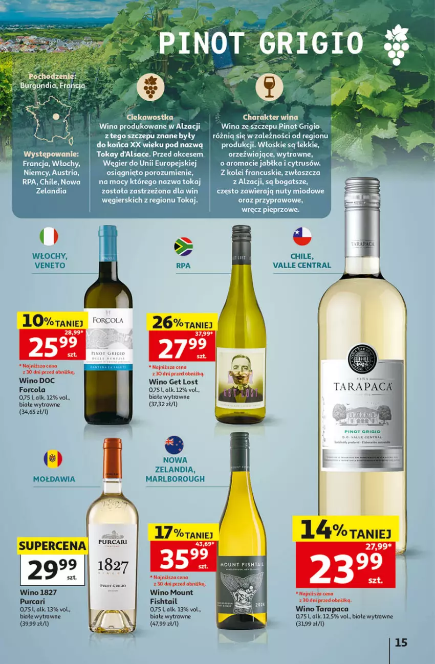 Gazetka promocyjna Auchan - Katalog Wino Hipermarket - ważna 05.10 do 31.10.2026 - strona 15 - produkty: Jabłka, Nuty, Pinot Grigio, Por, Pur, Wino