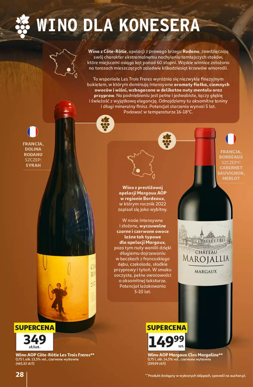 Gazetka promocyjna Auchan - Katalog Wino Hipermarket - ważna 05.10 do 31.10.2026 - strona 28 - produkty: Aksam, Bordeaux, Bukiet, Czekolada, Mars, Nuty, Owoce, Przyprawy, Ser, Top, Wino