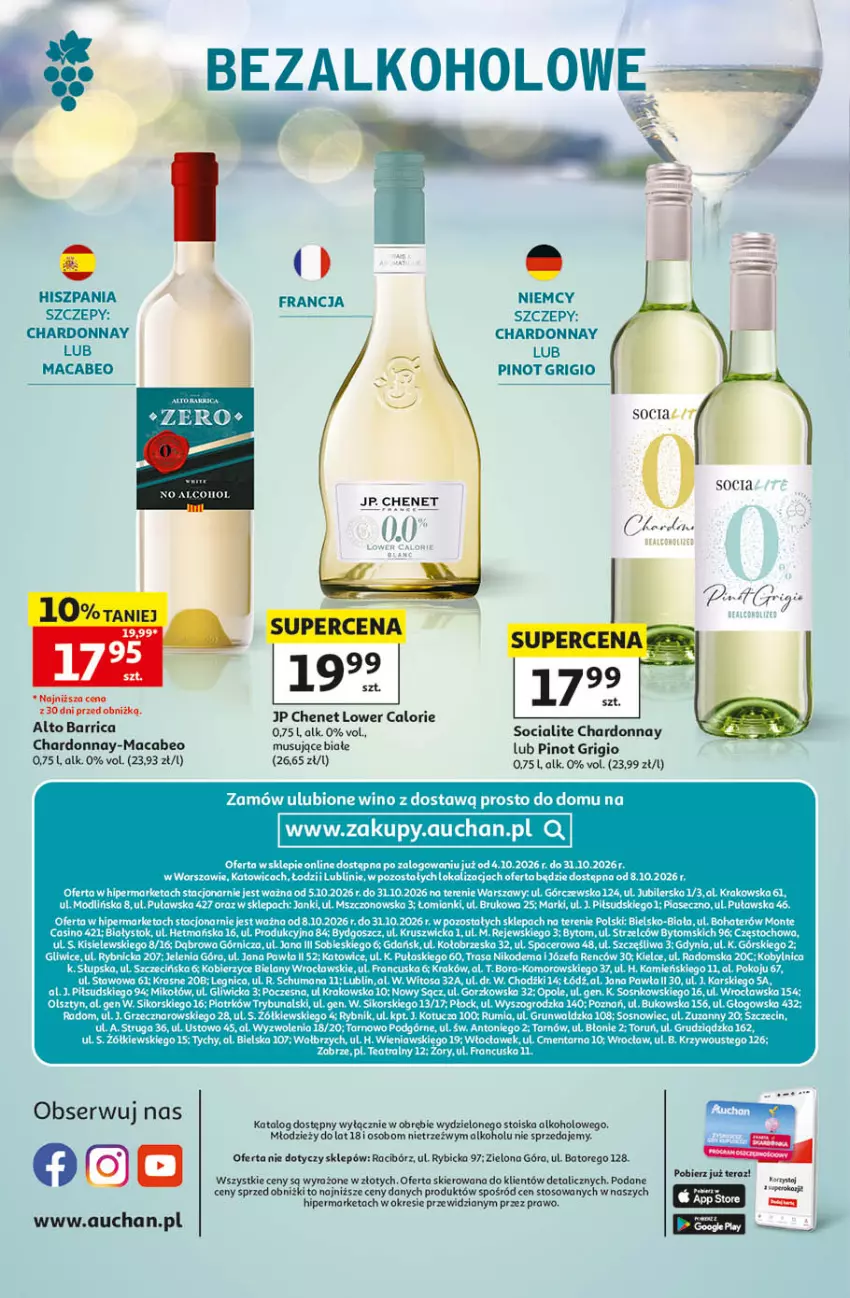 Gazetka promocyjna Auchan - Katalog Wino Hipermarket - ważna 05.10 do 31.10.2026 - strona 32 - produkty: Acer, BIC, Bielska, Chardonnay, Fa, Humana, Kisiel, Monte, Mus, Pinot Grigio, Rum, Ser, Sos, Tera, Wino