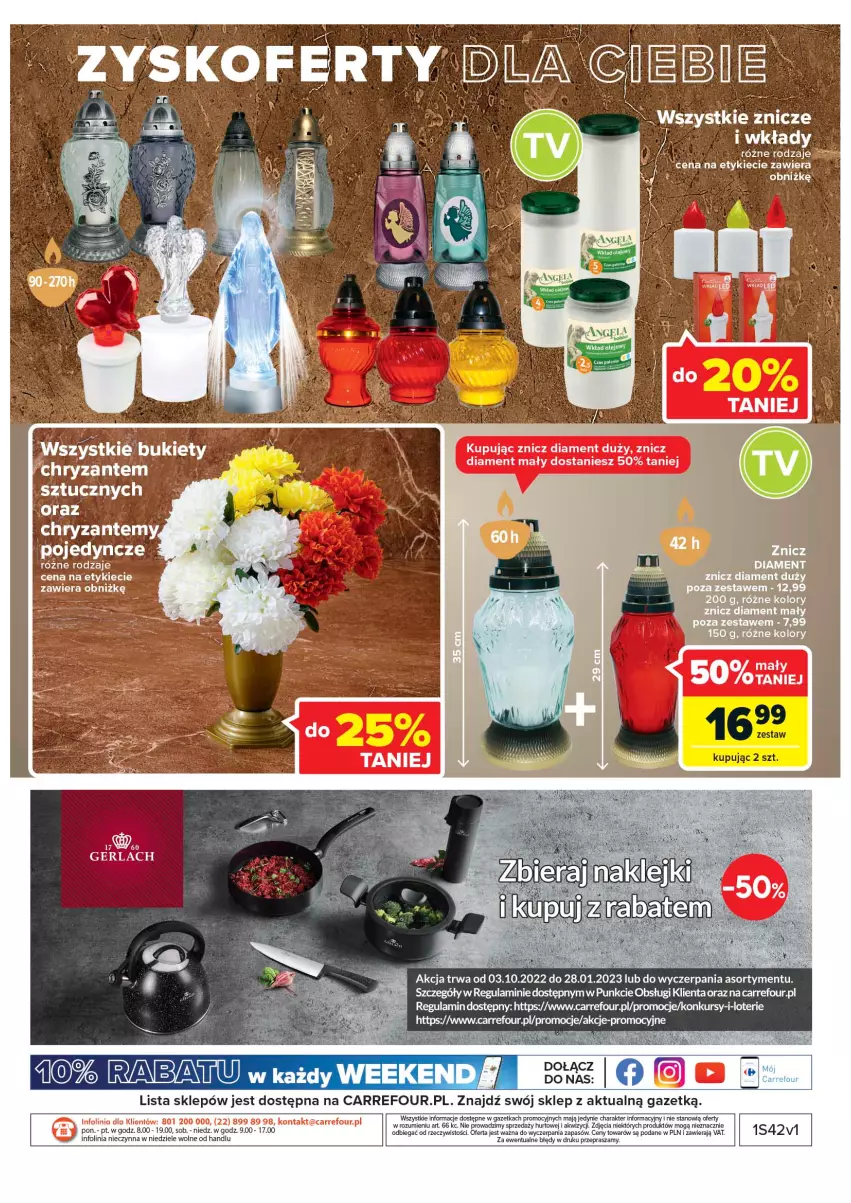Gazetka promocyjna Carrefour - Gazetka Market Zyskoteka - ważna 18.10 do 22.10.2022 - strona 25 - produkty: Bukiet, Dada, Fa, Znicz