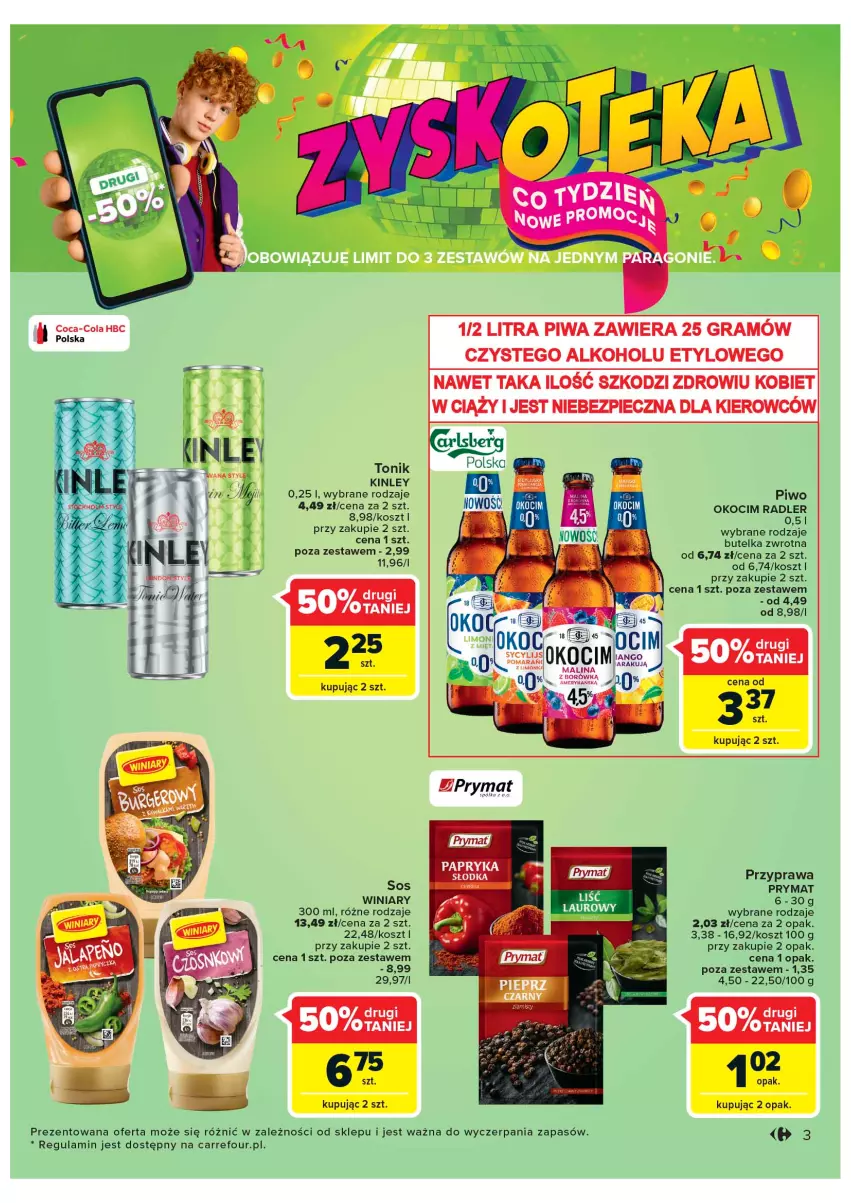 Gazetka promocyjna Carrefour - Gazetka Market Zyskoteka - ważna 18.10 do 22.10.2022 - strona 3 - produkty: Coca-Cola, Gra, Koc, Kosz, Papryka, Piec, Piwa, Prymat, Sos, Tonik, Winiary