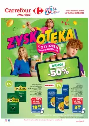Gazetka promocyjna Carrefour - Gazetka Market Zyskoteka - Gazetka - ważna od 22.10 do 22.10.2022 - strona 1 - produkty: Lubella, Makaron, Bell, Kawa mielona, Kawa, Kosz, Bella, Jacobs