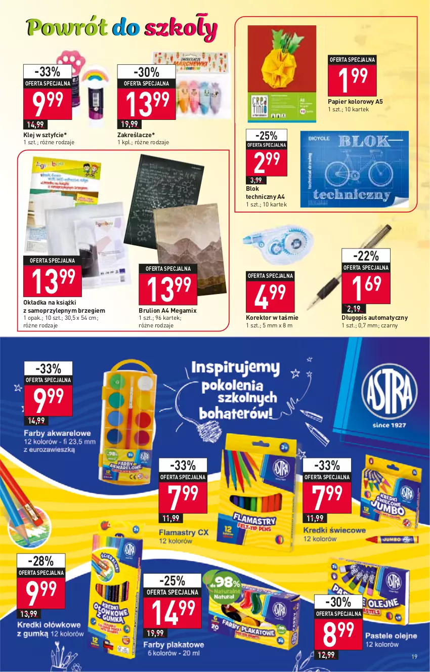 Gazetka promocyjna Stokrotka - Supermarket - ważna 11.08 do 17.08.2022 - strona 19 - produkty: Długopis, Klej, Lion, Mop, Papier