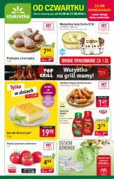 Gazetka promocyjna Stokrotka - Supermarket - Gazetka - ważna od 17.08 do 17.08.2022 - strona 1 - produkty: Kurczak, Ketchup, Ser, Dzwonek, Lody, Kotlin, Kiełbasa, Pomidory, Podudzie z kurczaka, Kiełbasa śląska, HP