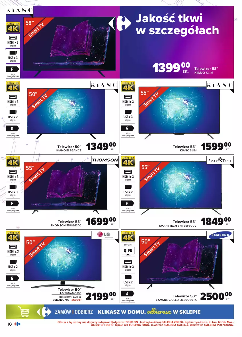 Gazetka promocyjna Carrefour - Gazetka Multimedia - ważna 16.08 do 04.09.2021 - strona 10 - produkty: LG, Samsung, Telewizor, Thomson