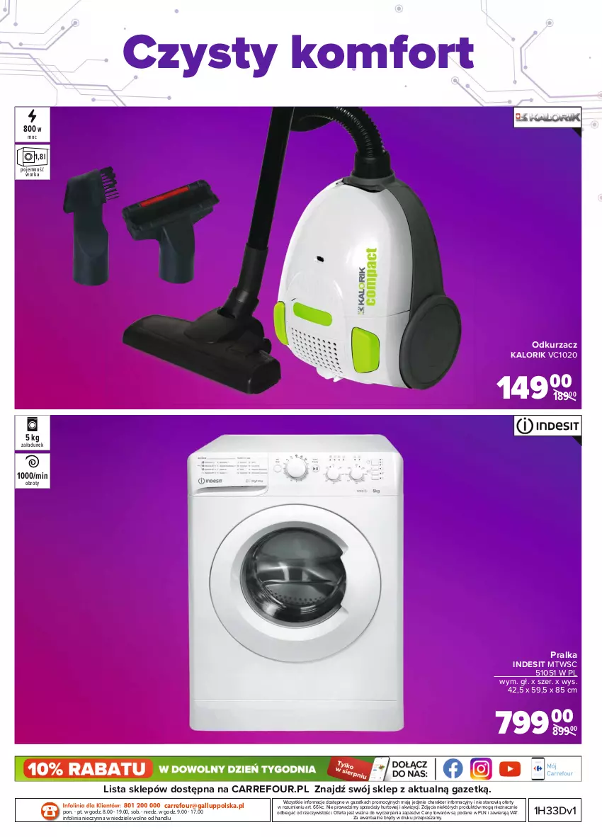 Gazetka promocyjna Carrefour - Gazetka Multimedia - ważna 16.08 do 04.09.2021 - strona 16 - produkty: Indesit, Odkurzacz, Orka, Pralka