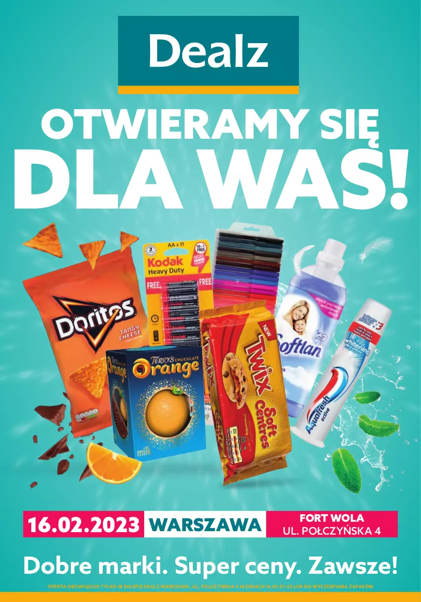 Gazetka promocyjna Dealz - WIELKIE OTWARCIE: 16.02.2023🥳Fort Wola, Warszawa - ważna 16.02 do 01.03.2023 - strona 1