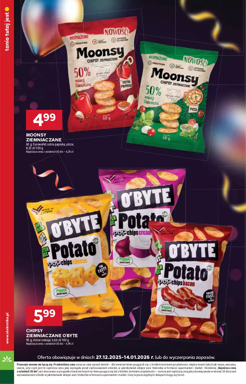 Gazetka promocyjna Stokrotka - Market - ważna 08.01 do 14.01.2026 - strona 16 - produkty: Chipsy, Mięso, Owoce, Papryka, Pizza, Warzywa