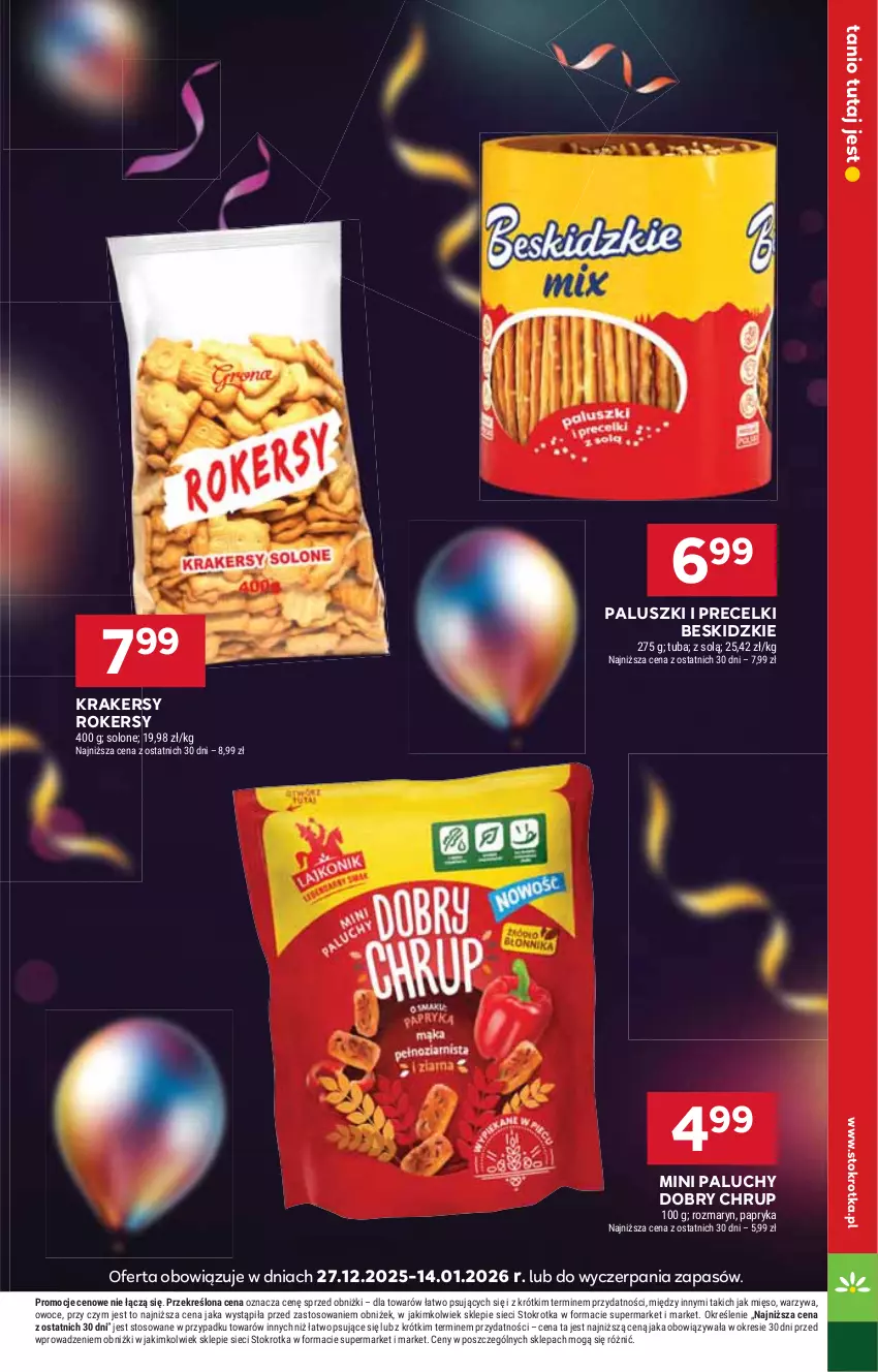 Gazetka promocyjna Stokrotka - Market - ważna 08.01 do 14.01.2026 - strona 17 - produkty: Beskidzki, Krakersy, Mięso, Owoce, Papryka, Precelki, Warzywa