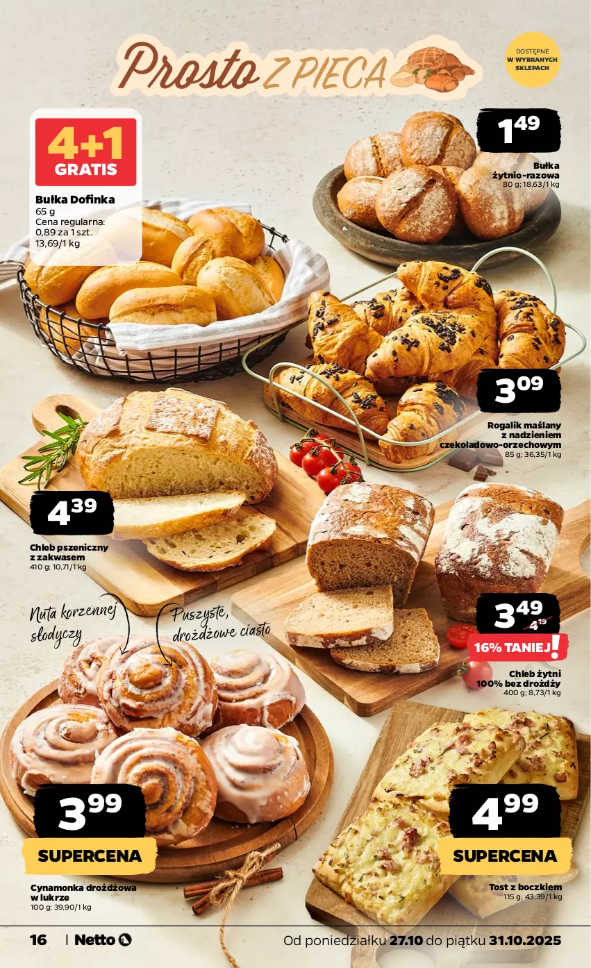 Gazetka promocyjna Netto - Od Poniedziałku - ważna 27.10 do 31.10.2025 - strona 16 - produkty: Bułka, Chleb, Inka, Rogal
