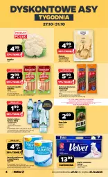 Gazetka promocyjna Netto - Od Poniedziałku - Gazetka - ważna od 31.10 do 31.10.2025 - strona 4 - produkty: Piwa, Piwo, Pierogi, Kalafior, Parówki sokoliki, Sok, Mus, Gra, Papier, Sokołów, Parówki, Papier toaletowy, Velvet, LANA, Tarczyński, Ręcznik, Kabanos, Woda