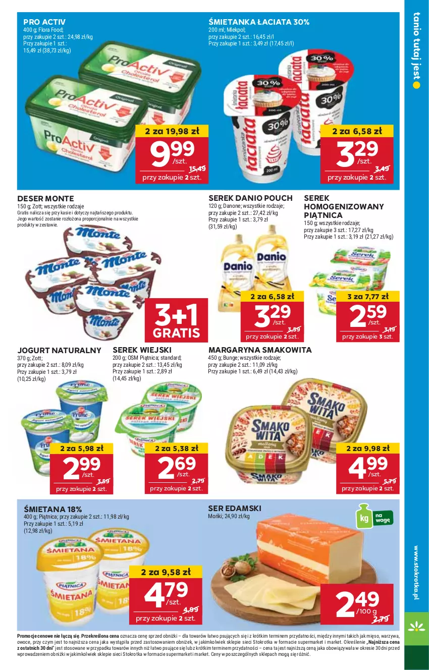 Gazetka promocyjna Stokrotka - Market - ważna 20.03 do 26.03.2025 - strona 13 - produkty: Danio, Danone, Deser, Edam, Flora, Gra, HP, Jogurt, Jogurt naturalny, Margaryna, Monte, Piątnica, Ser, Serek, Serek homogenizowany, Serek wiejski, Smakowita, Zott