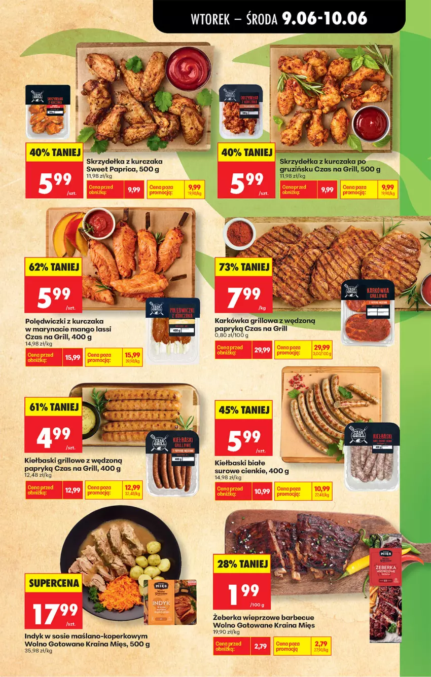Gazetka promocyjna Biedronka - Gazetka - ważna 09.06 do 16.06.2026 - strona 1 - produkty: Grill, Kiełbaski białe, Kurczak, Mango, Polędwiczki z kurczaka, Skrzydełka z kurczaka, Sos