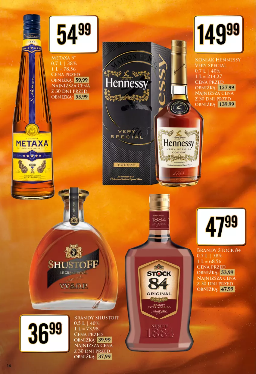 Gazetka promocyjna Dino - Katalog alkoholowy / marzec 2024 - ważna 25.03 do 30.03.2024 - strona 14 - produkty: Brandy, Gin, Gra, Metaxa