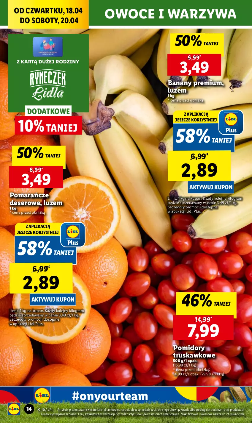 Gazetka promocyjna Lidl - GAZETKA - ważna 18.04 do 20.04.2024 - strona 20 - produkty: Banany, Chleb, Deser, Gra, Olej, Owoce, Pomarańcze, Pomidory, Ser, Warzywa