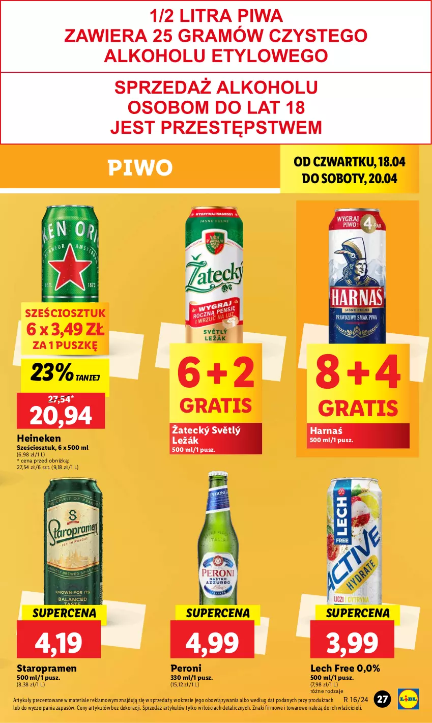 Gazetka promocyjna Lidl - GAZETKA - ważna 18.04 do 20.04.2024 - strona 33 - produkty: Gra, Harnaś, Heineken, Piwo
