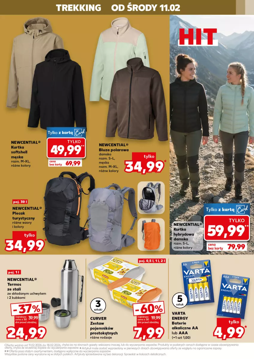 Gazetka promocyjna Kaufland - Kaufland - ważna 11.02 do 18.02.2026 - strona 11 - produkty: Baterie alkaliczne, Bluza, Bluza polarowa, Kurtka, Kurtka softshell, Plecak, Pojemnik, Termos, Varta