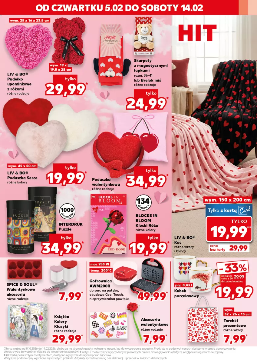 Gazetka promocyjna Kaufland - Kaufland - ważna 11.02 do 18.02.2026 - strona 5 - produkty: Gofrownica, Karp, Klocki, Koc, Książka, Kubek, Poduszka, Por, Pudełko, Puzzle, Róża, Ser