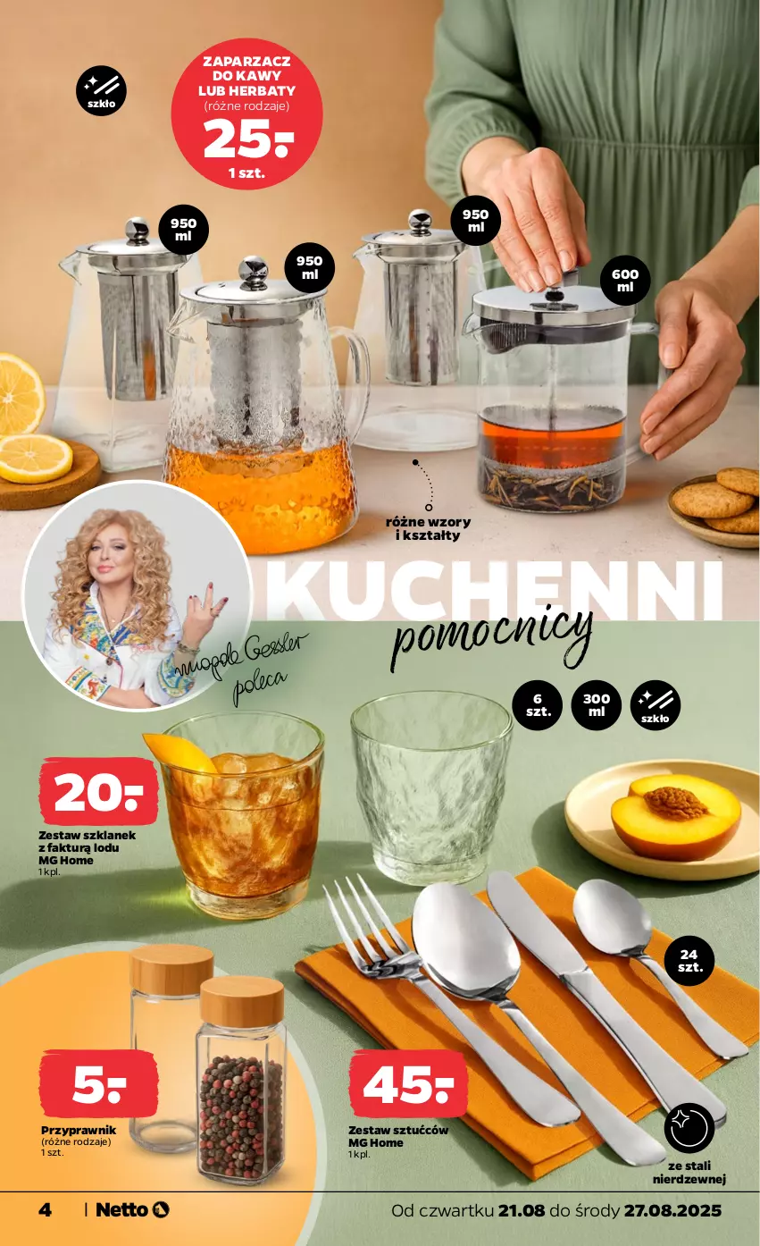 Gazetka promocyjna Netto - Od Czwartku Przemysłowa - ważna 21.08 do 27.08.2025 - strona 4 - produkty: Fa, Zaparzacz, Zaparzacz do kawy, Zestaw sztućców