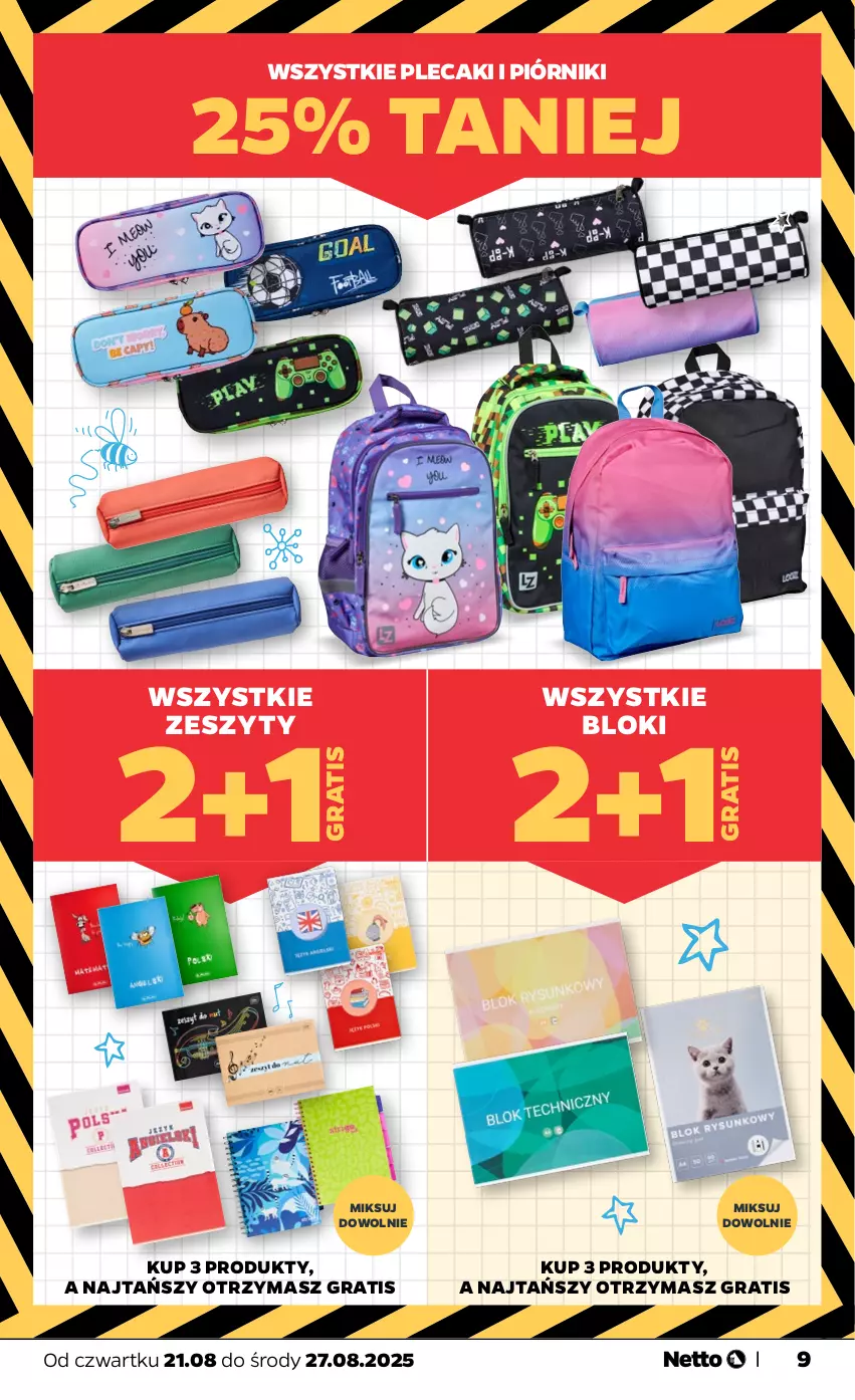 Gazetka promocyjna Netto - Od Czwartku Przemysłowa - ważna 21.08 do 27.08.2025 - strona 9 - produkty: Gra, Piórnik, Plecak