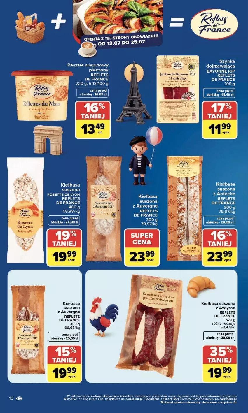 Gazetka promocyjna Carrefour - Gazetka Kuchnia francuska - ważna 13.07 do 25.07.2026 - strona 10 - produkty: Fa, Kiełbasa, Pasztet, Szynka