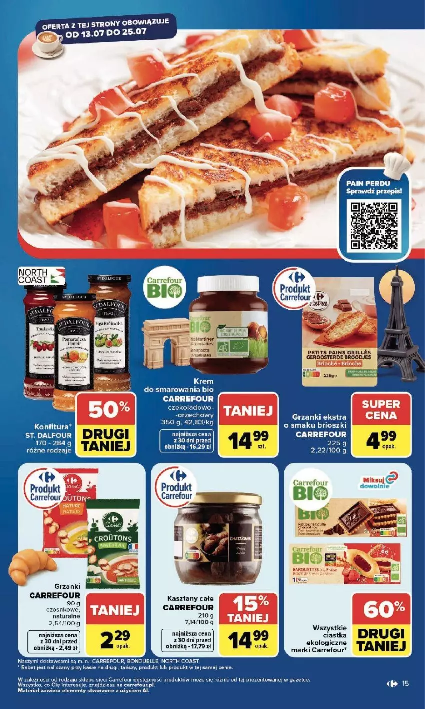 Gazetka promocyjna Carrefour - Gazetka Kuchnia francuska - ważna 13.07 do 25.07.2026 - strona 15 - produkty: Bonduelle, Ciastka, Fa, Klej, Por