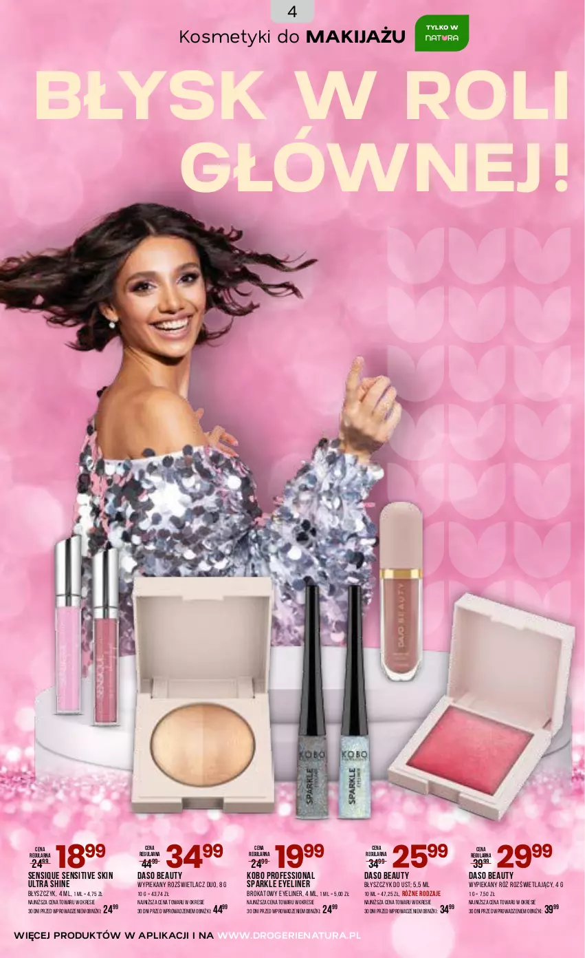 Gazetka promocyjna Drogerie Natura - Gazetka Drogerie Natura - ważna 20.01 do 02.02.2026 - strona 4 - produkty: Błyszczyk do ust, KOBO, Makijaż, Rozświetlacz