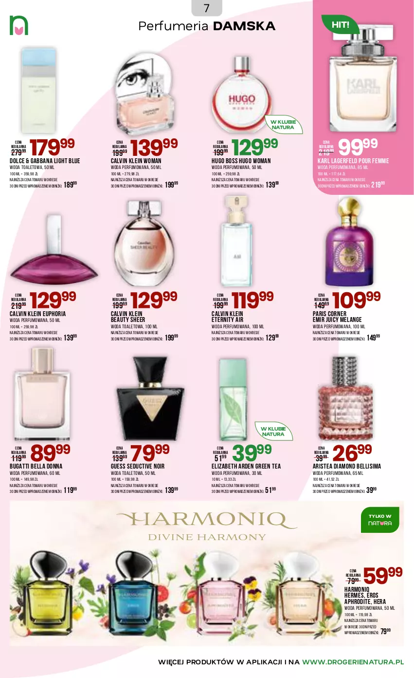 Gazetka promocyjna Drogerie Natura - Gazetka Drogerie Natura - ważna 20.01 do 02.02.2026 - strona 7 - produkty: Bell, Bella, Calvin Klein, Elizabeth Arden, Hugo Boss, Karl Lagerfeld, Perfum, Woda, Woda perfumowana, Woda toaletowa