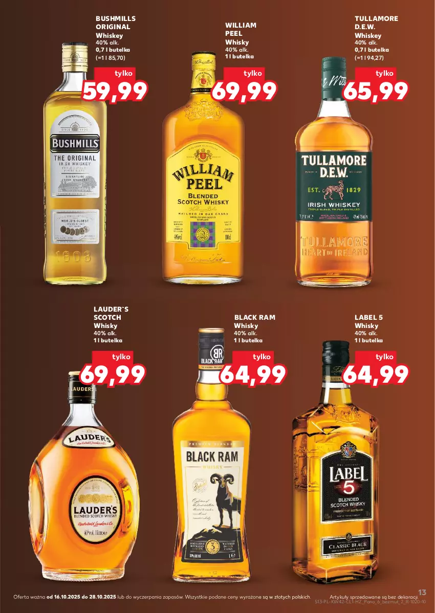 Gazetka promocyjna Kaufland - Barek Kauflandu - ważna 16.10 do 28.10.2025 - strona 13 - produkty: Bushmills, Gin, Lack, Whiskey, Whisky