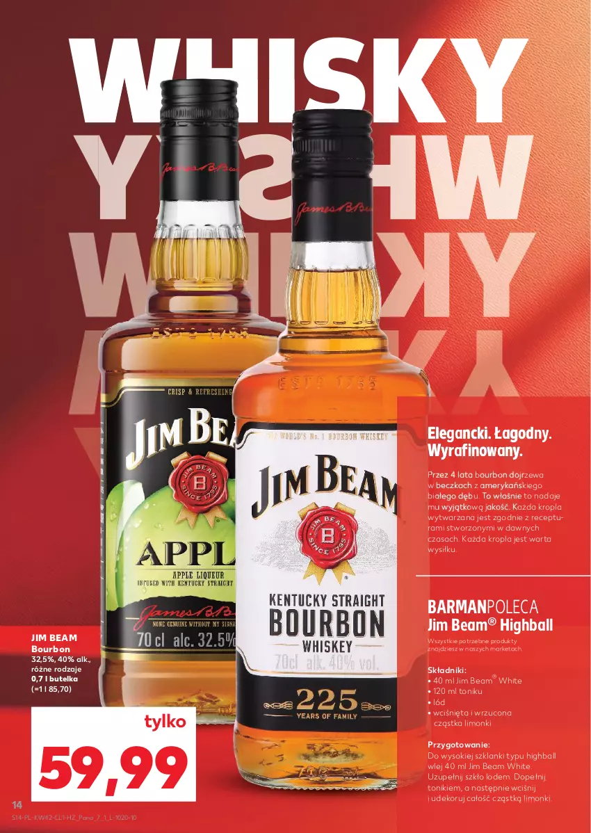 Gazetka promocyjna Kaufland - Barek Kauflandu - ważna 16.10 do 28.10.2025 - strona 14 - produkty: Bourbon, Jim Beam, Lanki, Sok, Tonik, Whisky