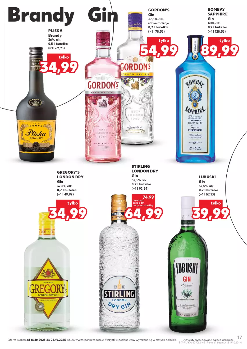 Gazetka promocyjna Kaufland - Barek Kauflandu - ważna 16.10 do 28.10.2025 - strona 17 - produkty: Brandy, Gin, Pliska