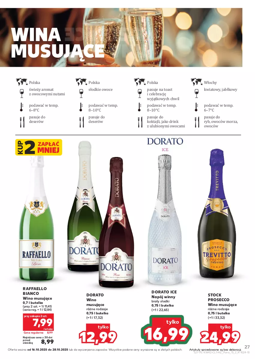 Gazetka promocyjna Kaufland - Barek Kauflandu - ważna 16.10 do 28.10.2025 - strona 27 - produkty: Deser, Fa, Mus, Napój, Owoce, Prosecco, Raffaello, Ser, Stock, Wino, Wino musujące