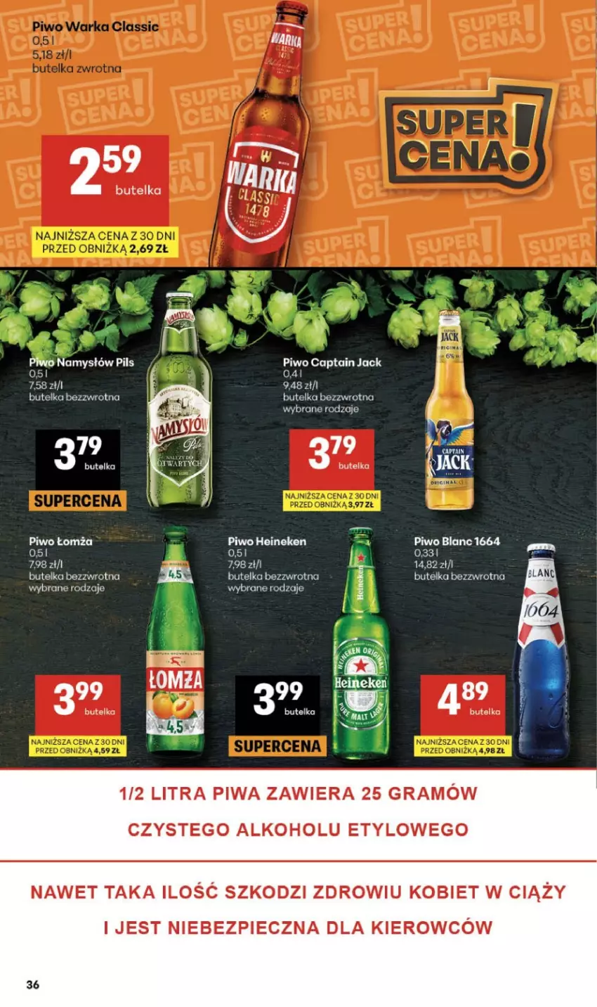 Gazetka promocyjna Delikatesy Centrum - Franczyza DC13 Czwartek - ważna 26.03 do 01.04.2026 - strona 36 - produkty: Captain Jack, Gra, Heineken, Namysłów, Piec, Piwa, Piwo