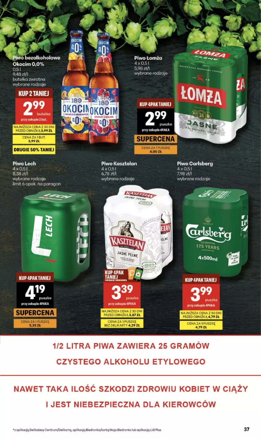 Gazetka promocyjna Delikatesy Centrum - Franczyza DC13 Czwartek - ważna 26.03 do 01.04.2026 - strona 37 - produkty: Carlsberg, Gra, Kasztelan, Koc, Okocim, Piec, Piwa, Piwo, Rum