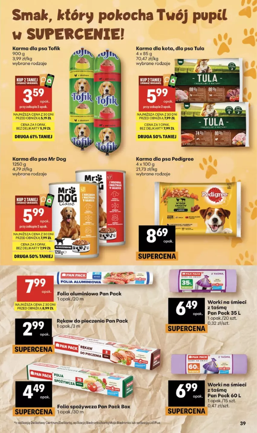 Gazetka promocyjna Delikatesy Centrum - Franczyza DC13 Czwartek - ważna 26.03 do 01.04.2026 - strona 39 - produkty: Folia aluminiowa, Koc, Pedigree, Piec, Pur, Rękaw do pieczenia, Rum, Worki na śmiec, Worki na śmieci