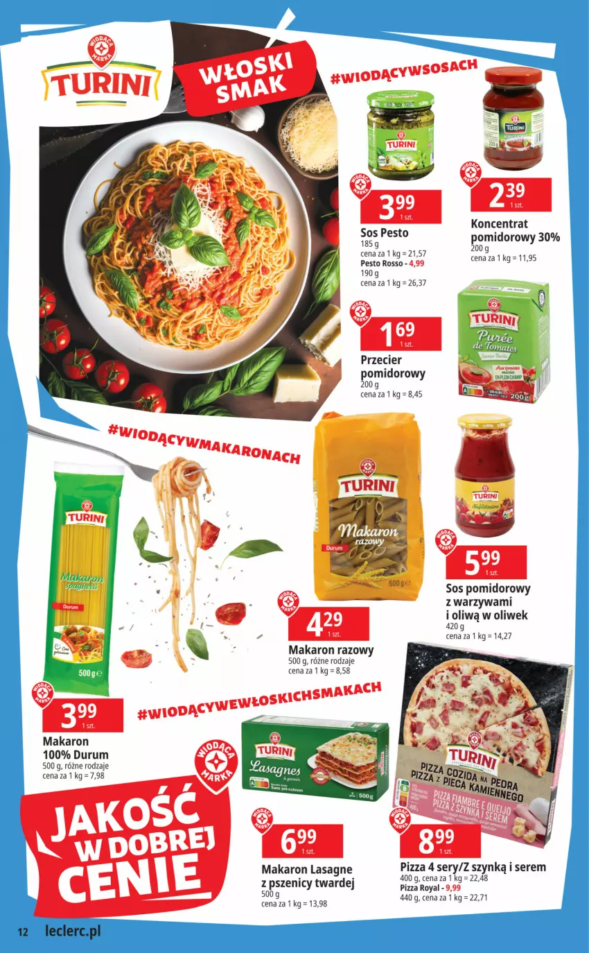 Gazetka promocyjna E Leclerc - ważna 03.10 do 14.10.2023 - strona 12 - produkty: Lasagne, Makaron, Pesto, Pizza, Rum, Ser, Sos, Sos pomidorowy, Warzywa