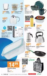 Gazetka promocyjna E Leclerc - Gazetka - ważna od 14.10 do 14.10.2023 - strona 16 - produkty: Pojemnik szklany, Dzbanek, Talerz obiadowy, Salaterka, Pojemnik, Lack, Talerz, Kubek termiczny, Kubek, Patelnia, Kawiarka, Miska