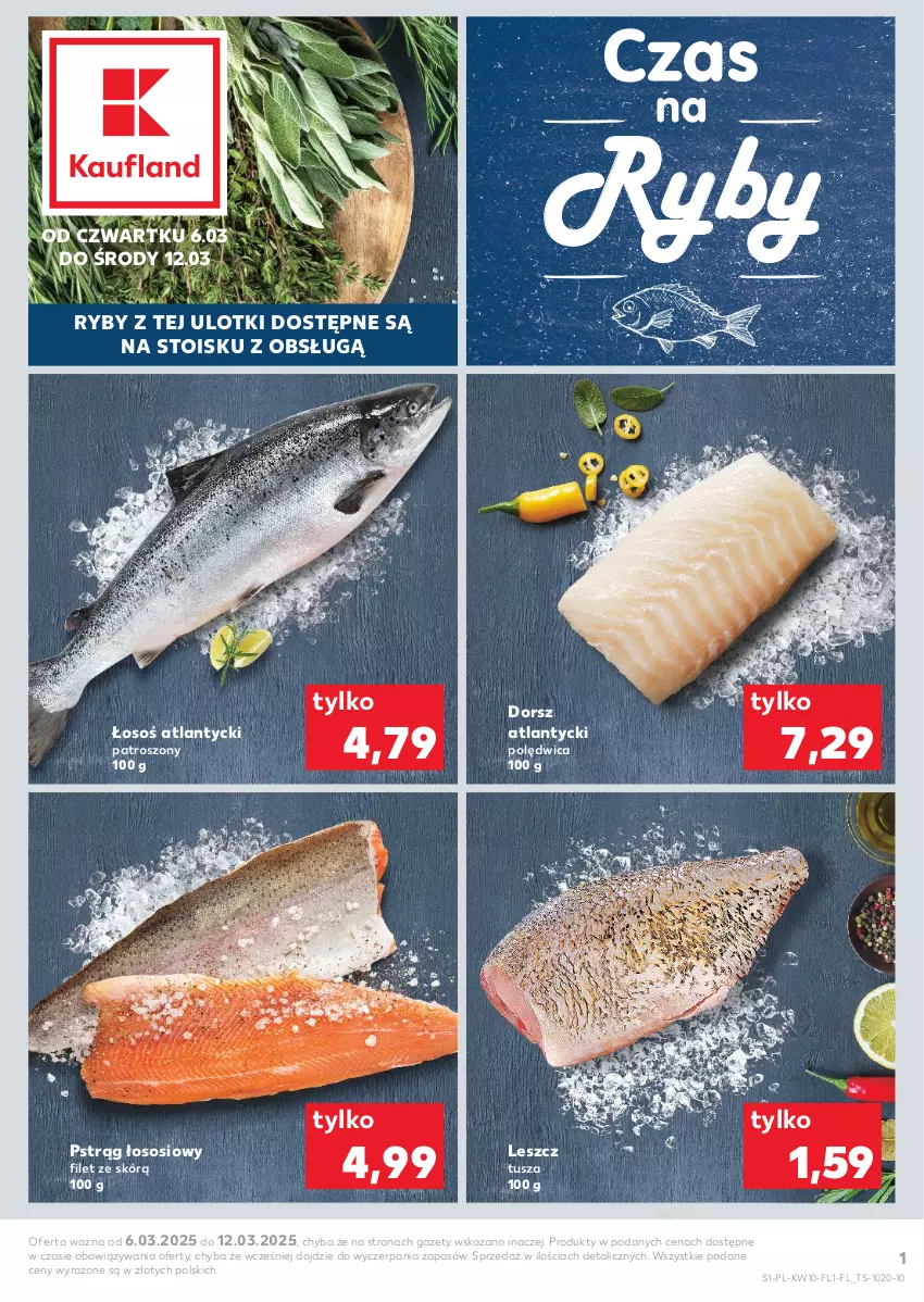 Gazetka promocyjna Kaufland - Kaufland - ważna 06.03 do 12.03.2025 - strona 1 - produkty: Dorsz, Polędwica, Pstrąg, Pstrąg łososiowy, Sos, Tusz