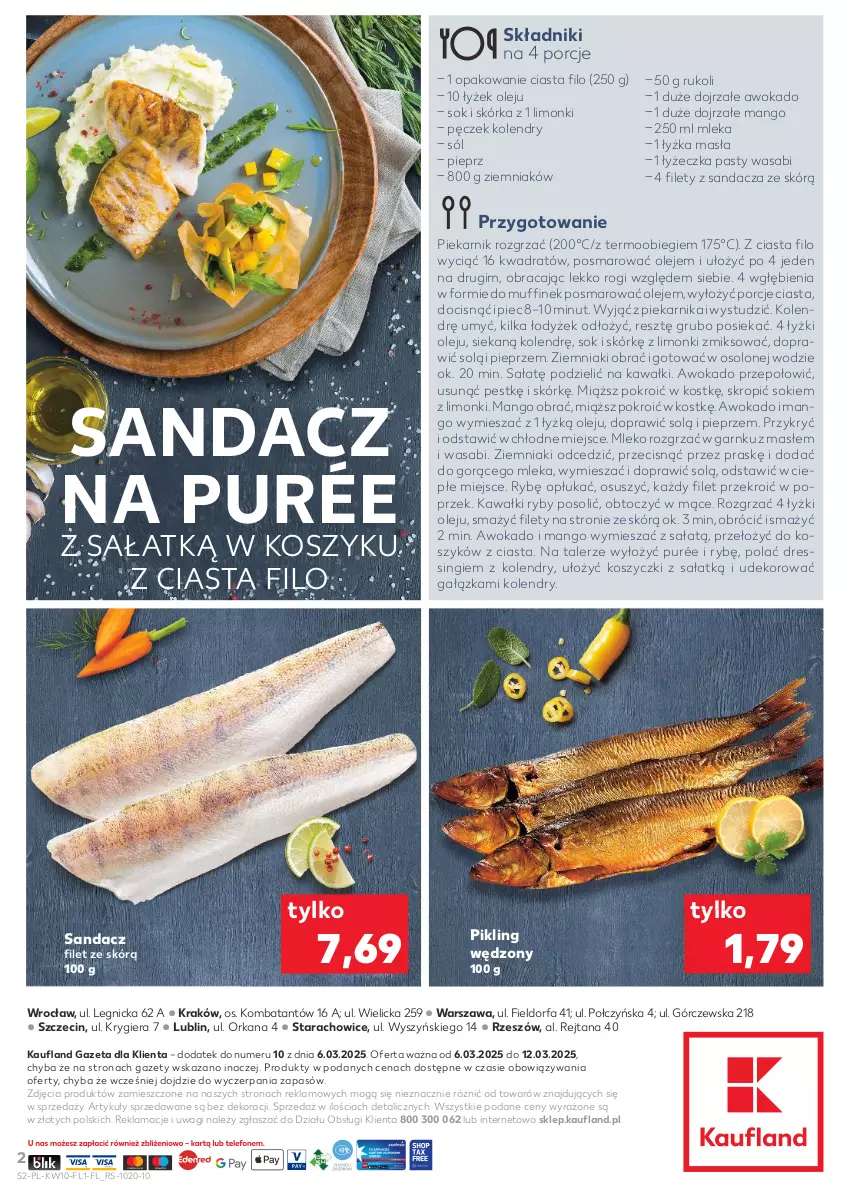 Gazetka promocyjna Kaufland - Kaufland - ważna 06.03 do 12.03.2025 - strona 2 - produkty: Dres, Fa, Kawa, Kosz, Mango, Mleko, Olej, Orka, Piec, Piekarnik, Pieprz, Por, Pur, Sałat, Sandacz, Sandacz filet, Sok, Sól, Talerz, Wagi, Wasa, Ziemniaki