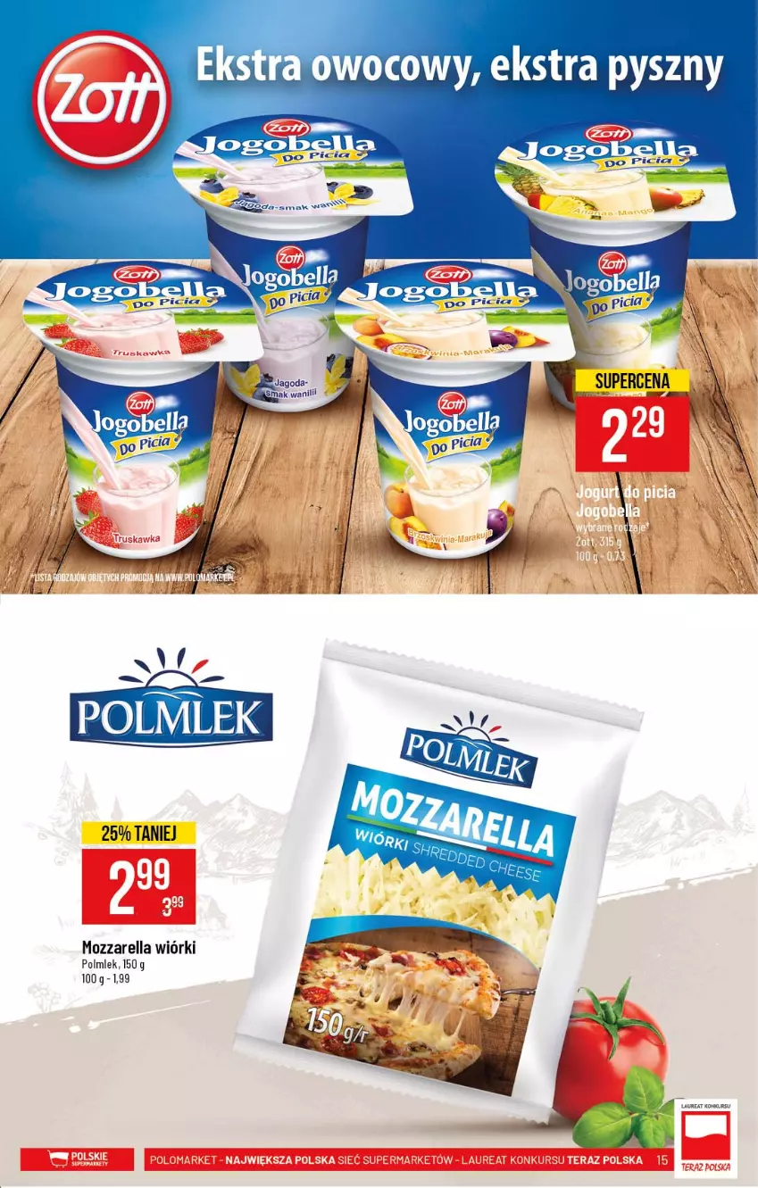 Gazetka promocyjna PoloMarket - Gazetka promocyjna  r - ważna 12.05 do 18.05.2021 - strona 15 - produkty: Bell, Bella, Jogobella, Mozzarella, POLMLEK