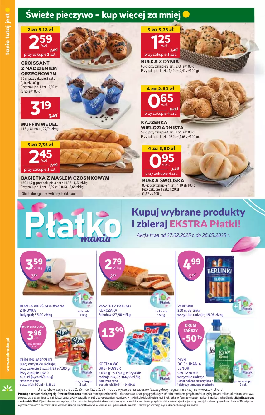 Gazetka promocyjna Stokrotka - Market Opole/Radom - ważna 06.03 do 12.03.2025 - strona 16 - produkty: Bagietka, Berlinki, Bref, Bułka, Croissant, Dynią, HP, Kajzerka, Lenor, Piec, Pieczywo, Sos