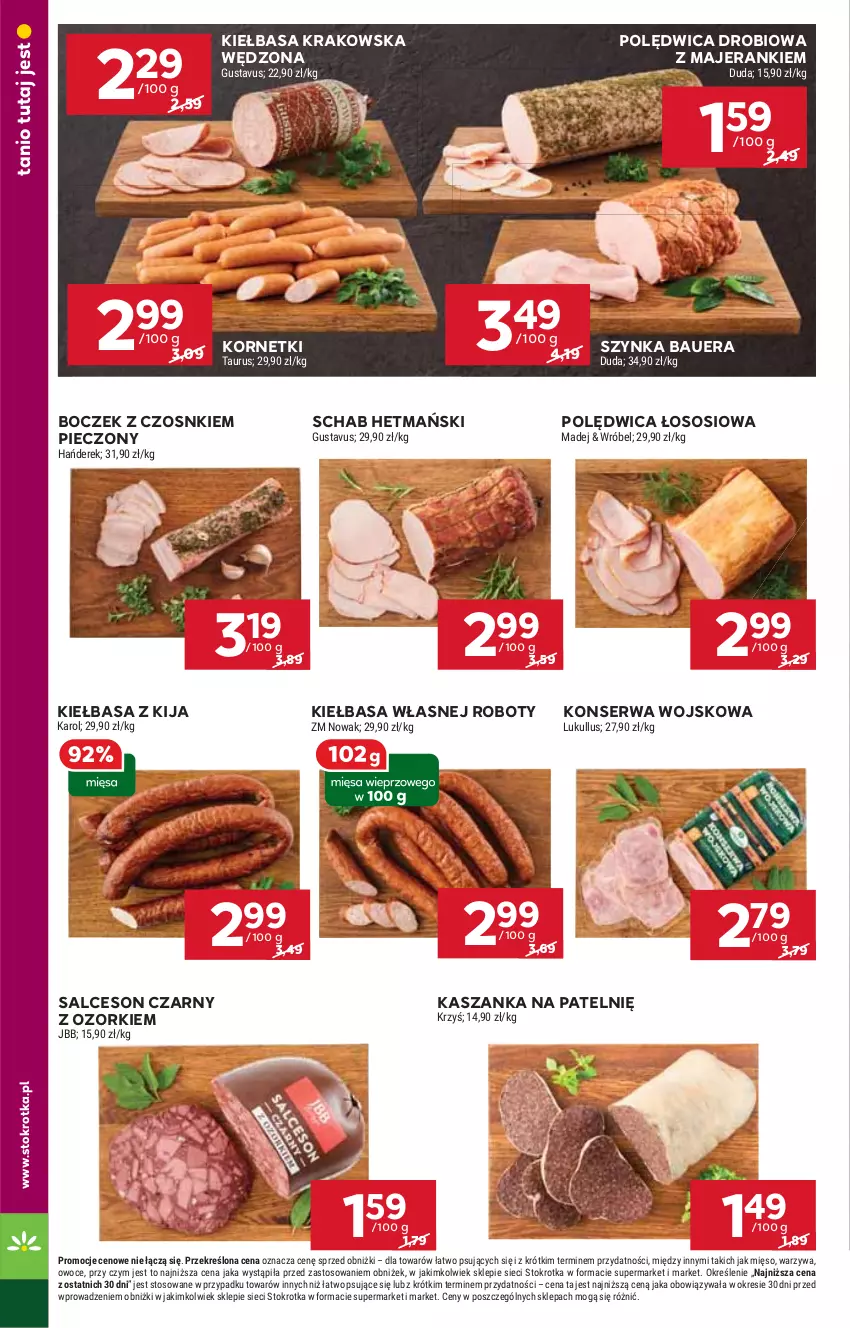 Gazetka promocyjna Stokrotka - Market Opole/Radom - ważna 06.03 do 12.03.2025 - strona 6 - produkty: Boczek, HP, Kasza, Kaszanka, Kiełbasa, Kiełbasa krakowska, Piec, Polędwica, Robot, Salceson, Ser, Sos, Szynka